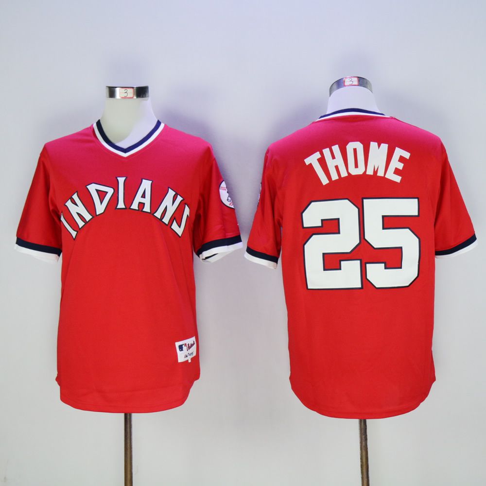 Men Cleveland Indians #25 Thome Red 1976 MLB Jerseys->cleveland indians->MLB Jersey